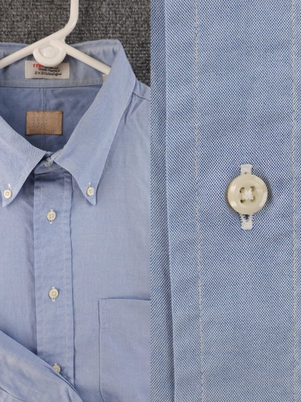 Gitman Bros Oxford Cotton Button-Down TTX OCBD 18.5 37 Oxford Pinpoint Blue Men